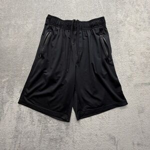 Mitre Shorts Mens Medium Black Mesh Athletic Zip Pockets Drawstring Running